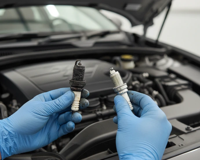 bougies d'allumage d'une voiture